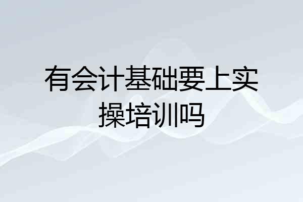 有会计基础要上实操培训吗