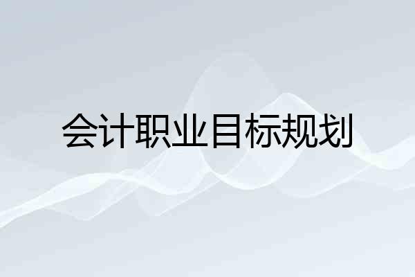 会计职业目标规划