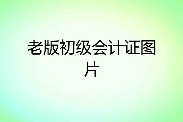 老版初级会计证图片