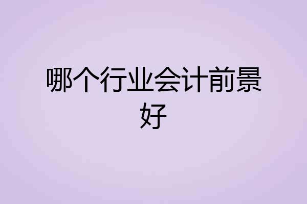 哪个行业会计前景好