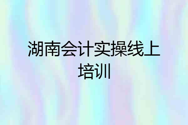 湖南会计实操线上培训