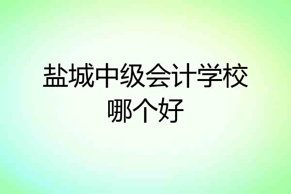 盐城中级会计学校哪个好