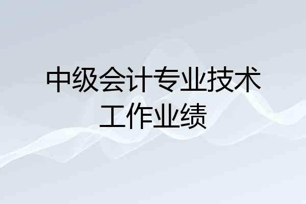 中级会计专业技术工作业绩