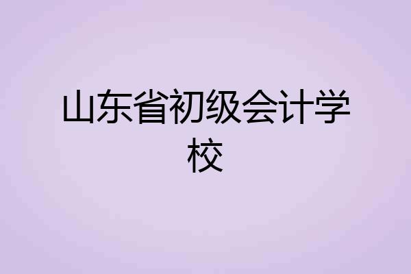 山东省初级会计学校