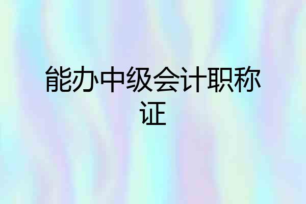 能办中级会计职称证