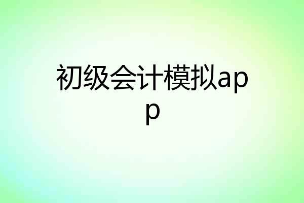 初级会计模拟app