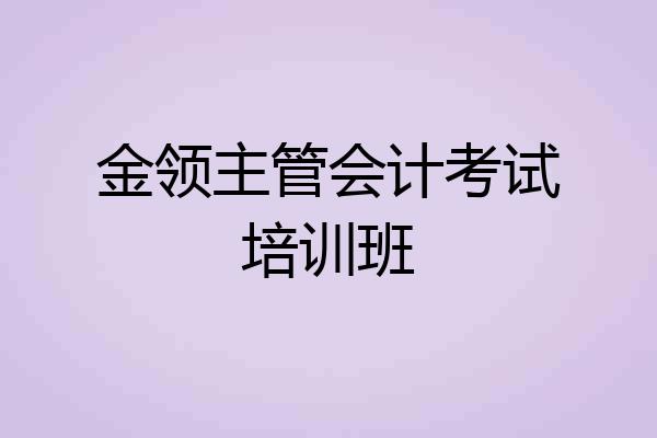 金领主管会计考试培训班