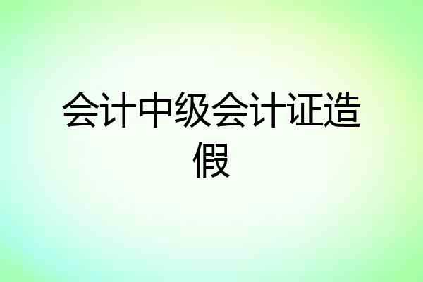 会计中级会计证造假