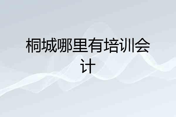 桐城哪里有培训会计
