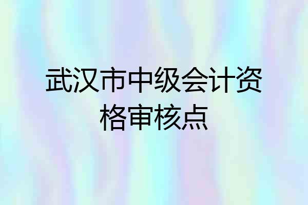 武汉市中级会计资格审核点