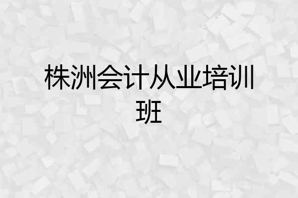 株洲会计从业培训班
