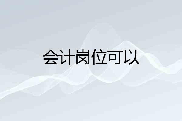 会计岗位可以