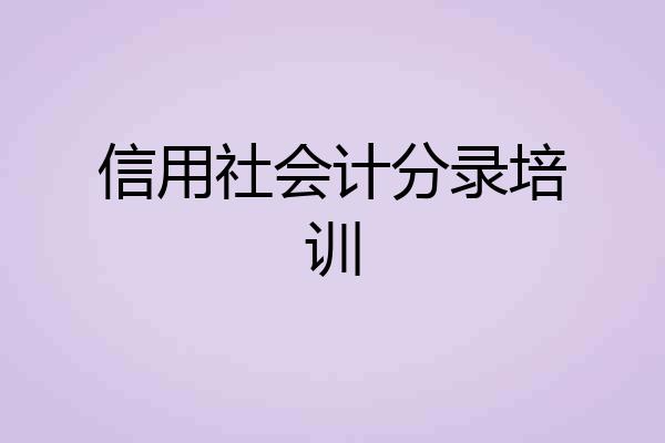信用社会计分录培训