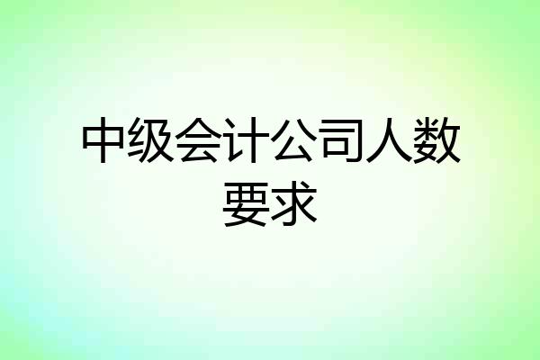 中级会计公司人数要求