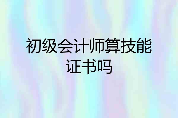 初级会计师算技能证书吗