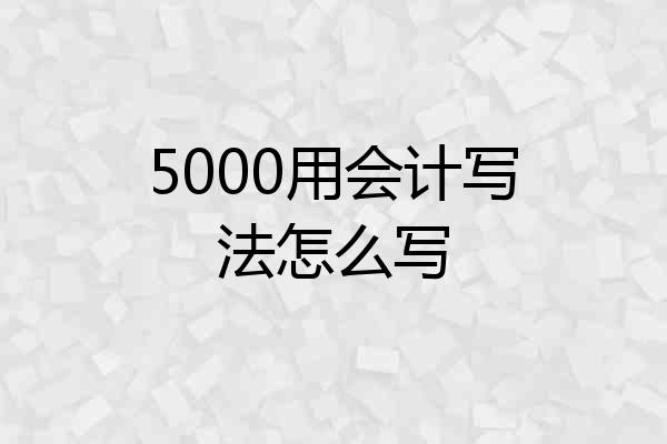 5000用会计写法怎么写