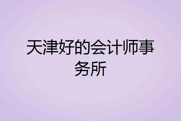 天津好的会计师事务所