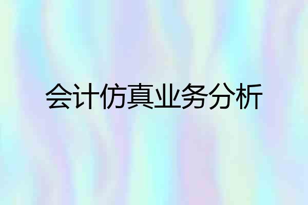会计仿真业务分析