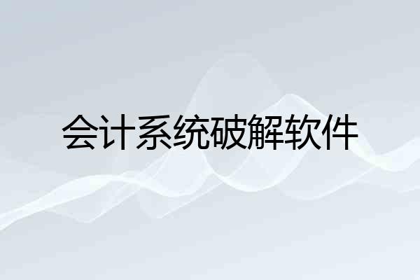 会计系统破解软件