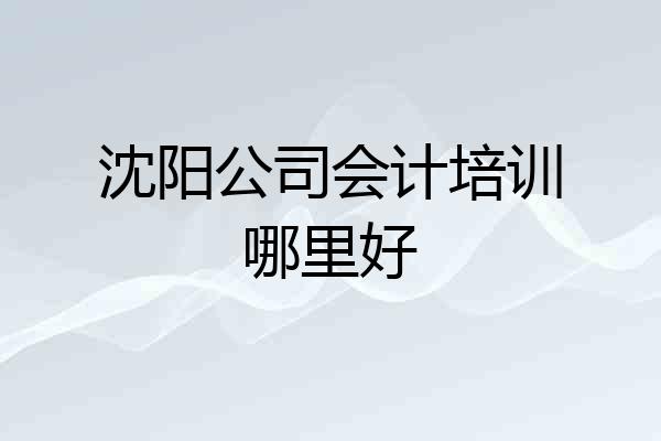 沈阳公司会计培训哪里好