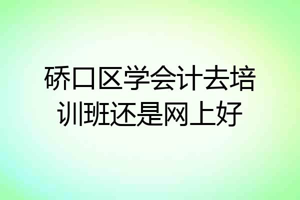 硚口区学会计去培训班还是网上好