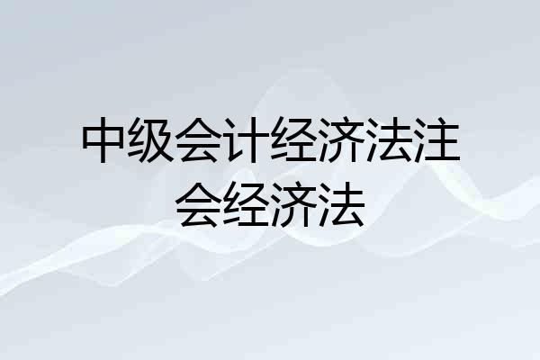 中级会计经济法注会经济法