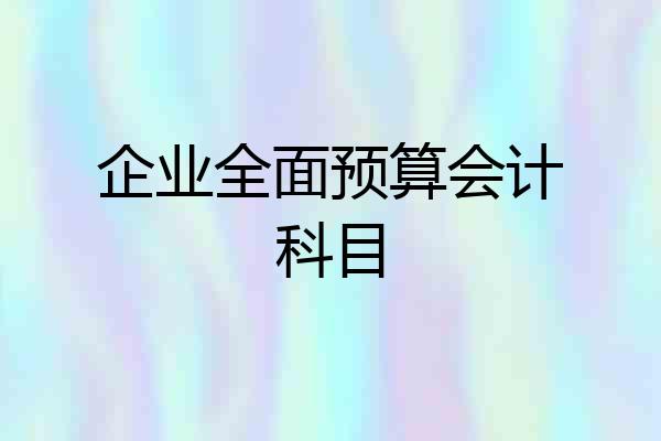 企业全面预算会计科目
