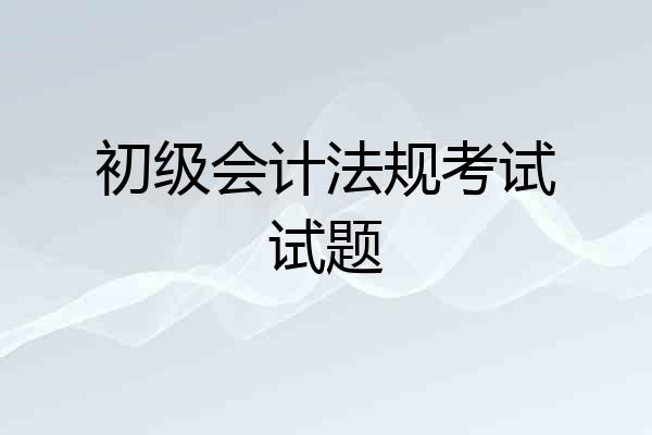初级会计法规考试试题