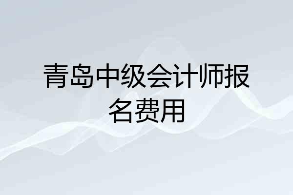 青岛中级会计师报名费用