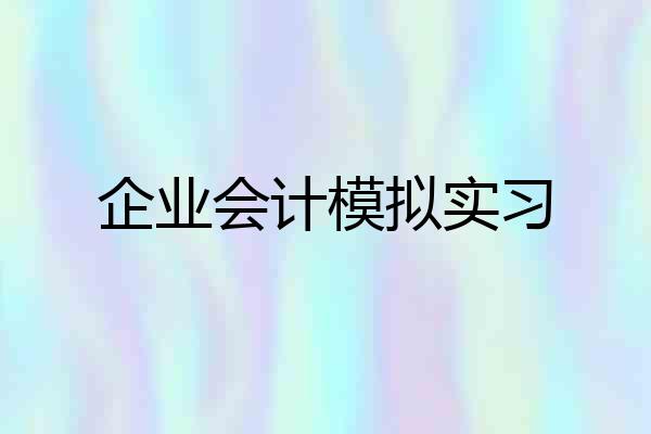企业会计模拟实习