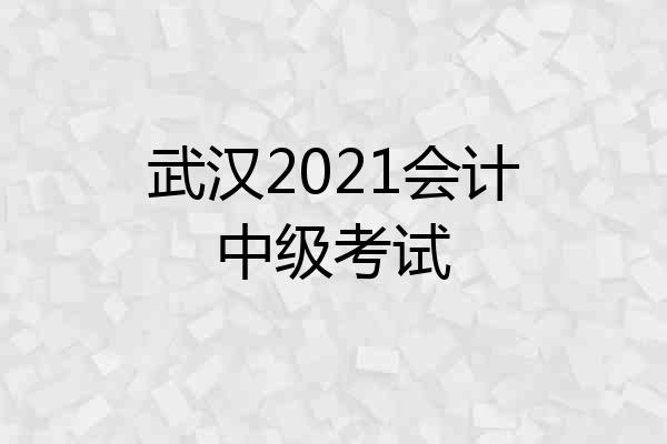 武汉2021会计中级考试