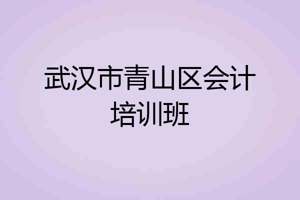 武汉市青山区会计培训班