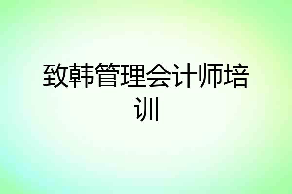 致韩管理会计师培训