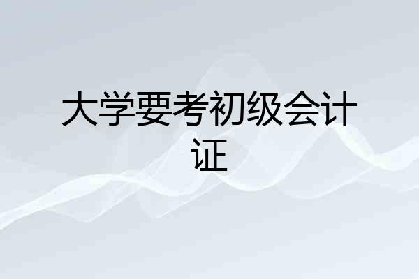 大学要考初级会计证