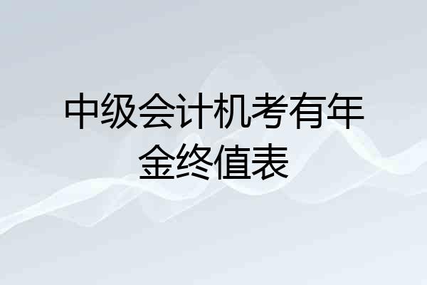 中级会计机考有年金终值表