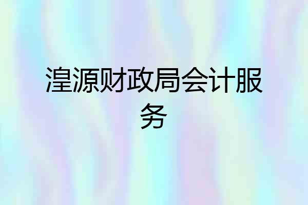 湟源财政局会计服务