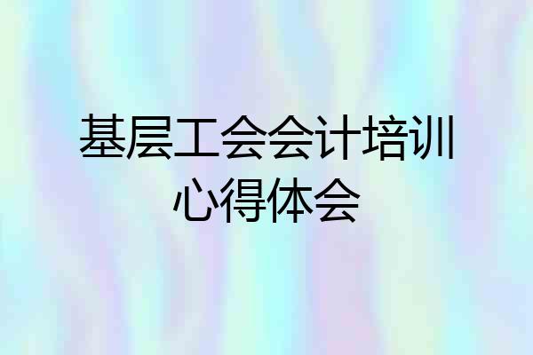 基层工会会计培训心得体会