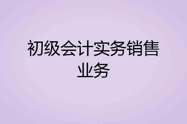 初级会计实务销售业务