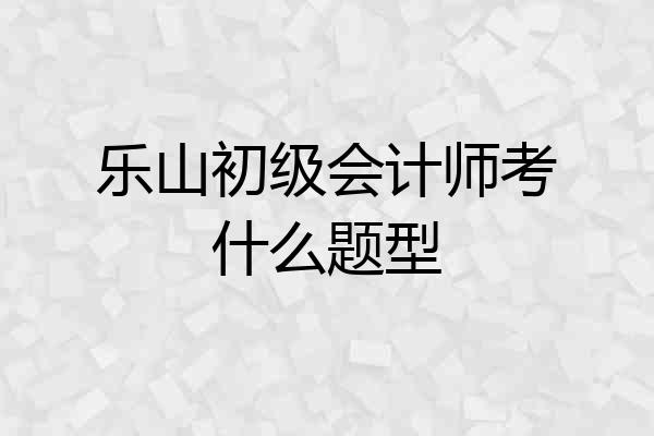 乐山初级会计师考什么题型