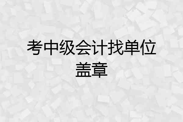 考中级会计找单位盖章