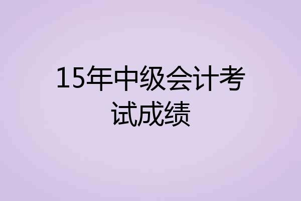 15年中级会计考试成绩