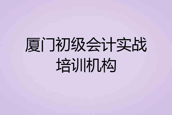 厦门初级会计实战培训机构