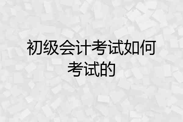 初级会计考试如何考试的