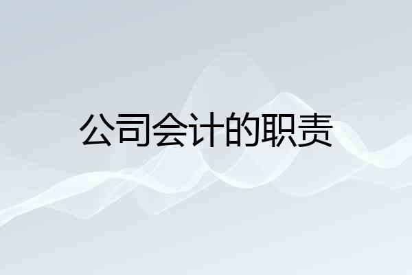 公司会计的职责