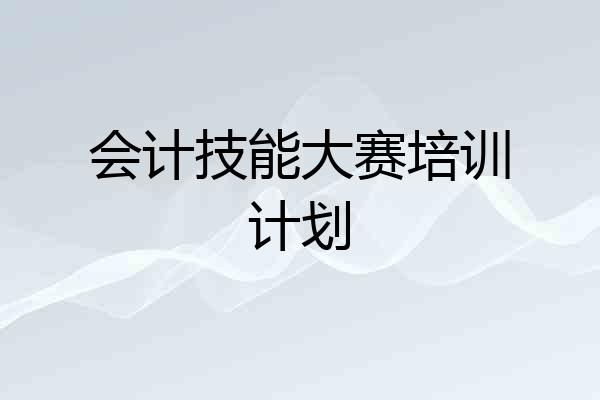 会计技能大赛培训计划