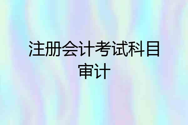 注册会计考试科目审计