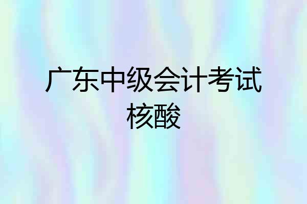 广东中级会计考试核酸