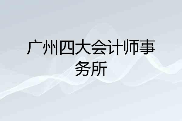 广州四大会计师事务所