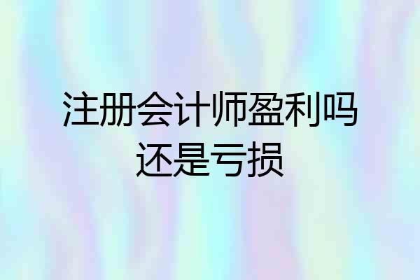 注册会计师盈利吗还是亏损