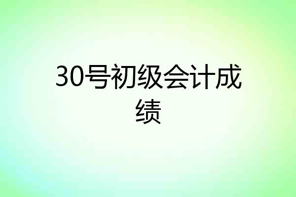 30号初级会计成绩